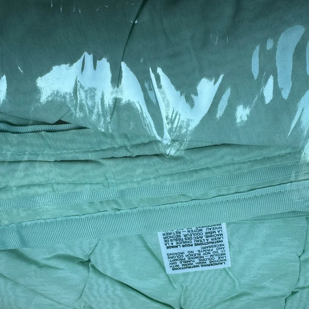 Mint Green white Queen Comforter Set